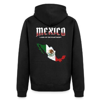 Mexiko - Unisex Premium Bio Zip Hoodie - Schwarz - Hinten - Nico (187cm)