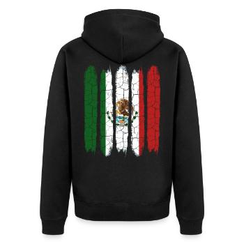 Mexiko - Unisex Premium Bio Zip Hoodie - Schwarz - Hinten - Nico (187cm)