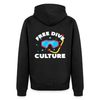 Freediving - Unisex Premium Organic Zip Hoodie - black - Back - Nico (187cm)