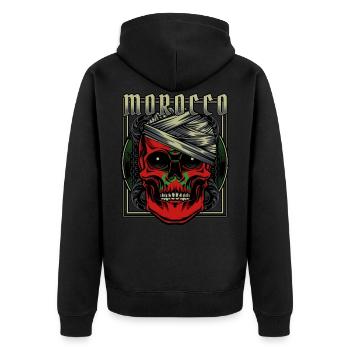 Crâne Marocain Maroc Rabat Cadeau - Veste à capuche bio Premium Unisexe - noir - Dos - Nico (187cm)