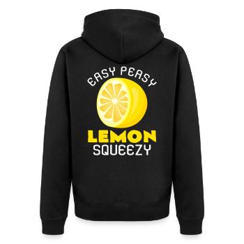 lemon - Unisex Premium Organic Zip Hoodie - black - Back - Nico (187cm)
