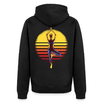 yoga - Veste à capuche bio Premium Unisexe - noir - Dos - Nico (187cm)