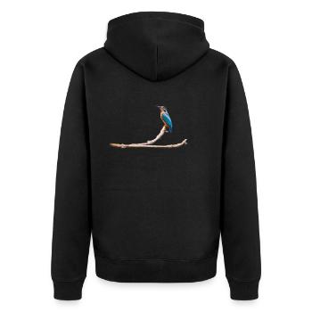 Martin-pêcheur sur une branche - Veste à capuche bio Premium Unisexe - noir - Dos - Nico (187cm)