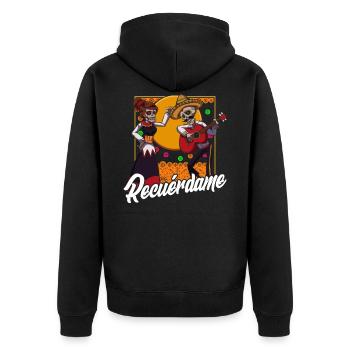 Tag Der Toten - Unisex Premium Bio Zip Hoodie - Schwarz - Hinten - Nico (187cm)
