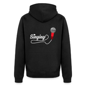 To sing - Unisex Premium Organic Zip Hoodie - black - Back - Nico (187cm)