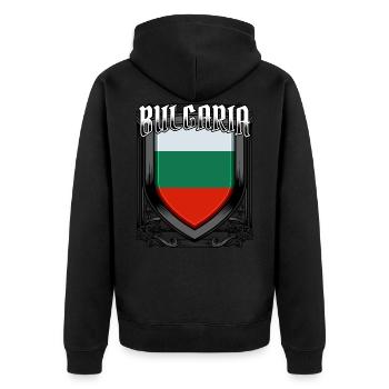 Bulgarisch Wappen Republik Bulgarien Geschenkidee - Unisex Premium Bio Zip Hoodie - Schwarz - Hinten - Nico (187cm)