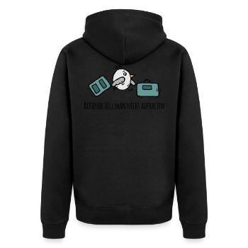 Vogel - Reisende Soll Man Nicht Aufhalten - Unisex Premium Bio Zip Hoodie - Schwarz - Hinten - Nico (187cm)