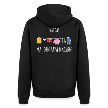 Wä hang up - Let the dad do it - Unisex Premium Organic Zip Hoodie - black - Back - Nico (187cm)