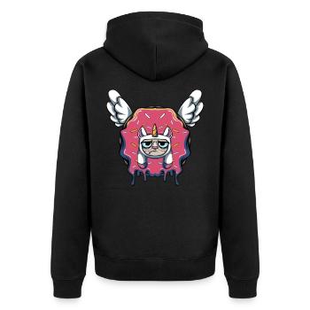 Donut chat licorne - Veste à capuche bio Premium Unisexe - noir - Dos - Nico (187cm)