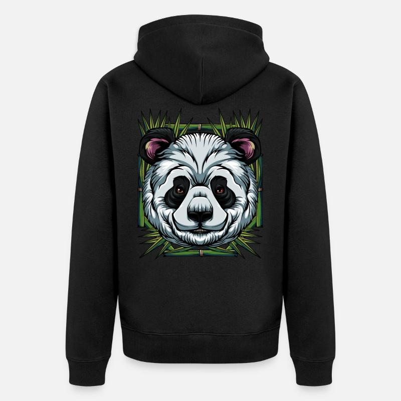 panda - Veste à capuche bio Premium Unisexe - noir