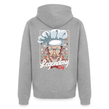 chef - Veste à capuche bio Premium Unisexe - gris chiné - Dos - Nico (187cm)