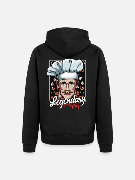 Chefkoch Küchenchef Kochkunst Kochen Geschenkidee - Unisex Premium Bio Zip Hoodie - Schwarz