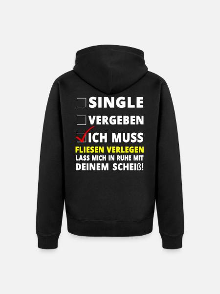 Tiler saying gift - Unisex Premium Organic Zip Hoodie - black