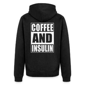 Café insuline diabétique cadeau diabétique - Veste à capuche bio Premium Unisexe - noir - Dos - Nico (187cm)