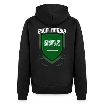 Arabie Saoudite - Veste à capuche bio Premium Unisexe - noir - Dos - Nico (187cm)