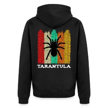 Vogelspinne - Unisex Premium Bio Zip Hoodie - Schwarz - Hinten - Nico (187cm)