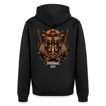 Mandrill Samurai Monkeys Wildlife Creative Gift - Unisex Premium Organic Zip Hoodie - black - Back - Nico (187cm)