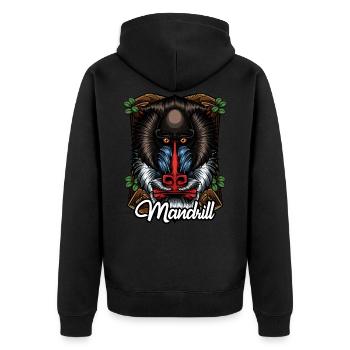 Monkey face Mandrill colorful monkey gift - Unisex Premium Organic Zip Hoodie - black - Back - Nico (187cm)