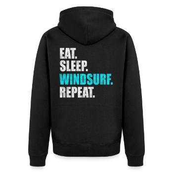 Windsurfer Windsurfing Windsurfing Gift - Unisex Premium Organic Zip Hoodie - black - Back - Nico (187cm)