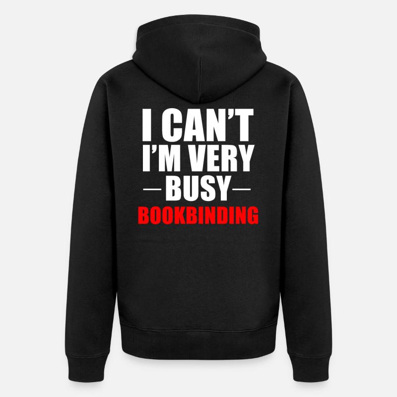 Buchbinder Buchbinderei Buchherstellung Geschenk - Unisex Premium Bio Zip Hoodie - Schwarz