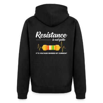 electrician - Unisex Premium Organic Zip Hoodie - black - Back - Nico (187cm)