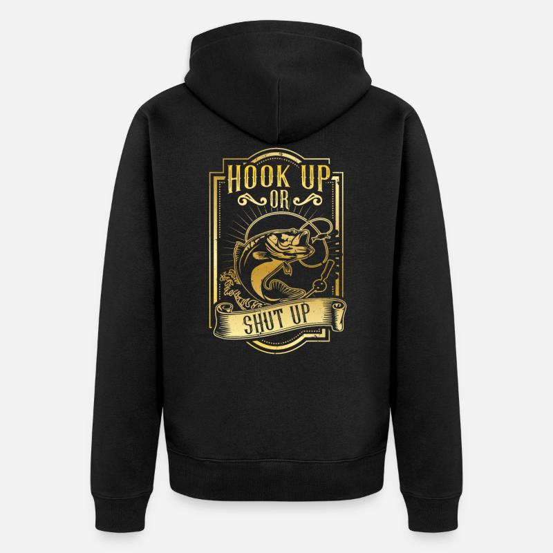 Hook Up! | pêche - Veste à capuche bio Premium Unisexe - noir