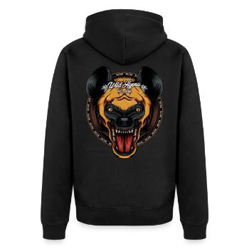 Idée de cadeau pour la faune - Hyène fraîche - Veste à capuche bio Premium Unisexe - noir - Dos - Nico (187cm)