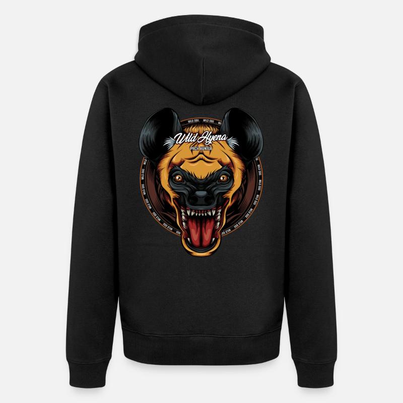 Idée de cadeau pour la faune - Hyène fraîche - Veste à capuche bio Premium Unisexe - noir