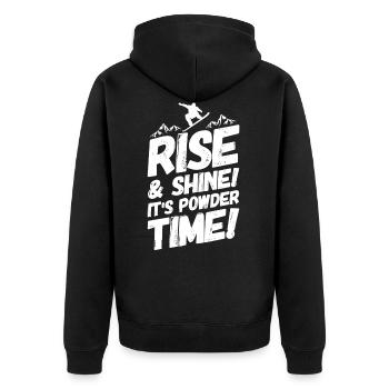 Snowboarding Snowboard Snowboarder Spruch - Unisex Premium Bio Zip Hoodie - Schwarz - Hinten - Nico (187cm)