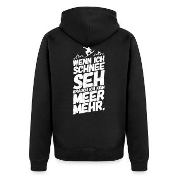 Snowboarding Snowboard Snowboarder Schnee - Unisex Premium Bio Zip Hoodie - Schwarz - Hinten - Nico (187cm)
