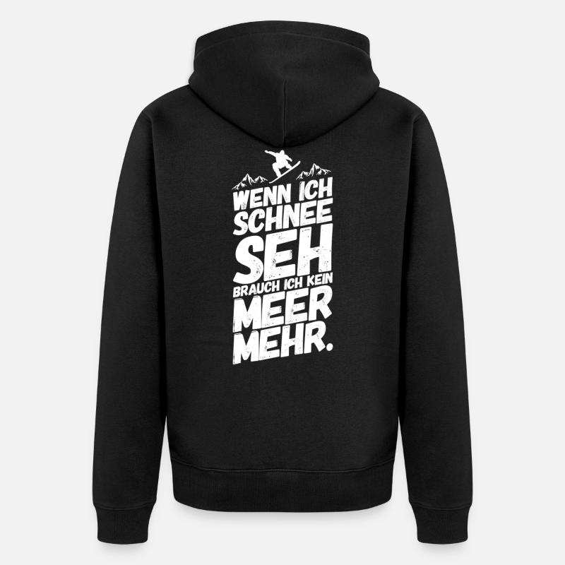 Snowboarding Snowboard Snowboarder Schnee - Unisex Premium Bio Zip Hoodie - Schwarz