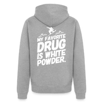 Snowboard Snowboard Snowboarder Drug - Veste à capuche bio Premium Unisexe - gris chiné - Dos - Nico (187cm)