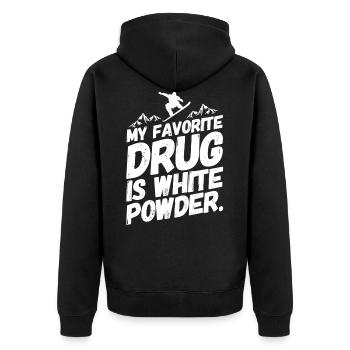 Snowboarding Snowboard Snowboarder Droge - Unisex Premium Bio Zip Hoodie - Schwarz - Hinten - Nico (187cm)