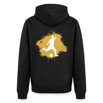 Fußball Lustige Coole Sprüche Graffiti - Unisex Premium Bio Zip Hoodie - Schwarz - Hinten - Nico (187cm)