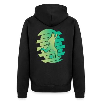 Résumé de joueur de football vert - Veste à capuche bio Premium Unisexe - noir - Dos - Nico (187cm)