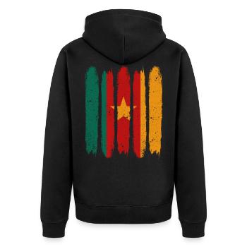 Cameroon - Unisex Premium Organic Zip Hoodie - black - Back - Nico (187cm)