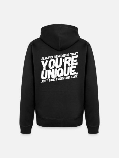 Funny Cool Funny Sayings Unique - Unisex Premium Organic Zip Hoodie - black
