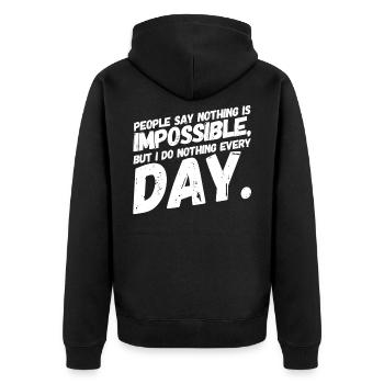 Funny Cool Funny Sayings Chilling - Veste à capuche bio Premium Unisexe - noir - Dos - Nico (187cm)