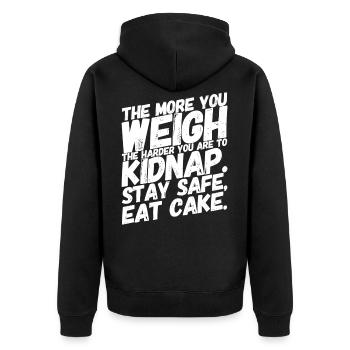 Lustige Coole Witzige Sprüche Kuchen - Unisex Premium Bio Zip Hoodie - Schwarz - Hinten - Nico (187cm)
