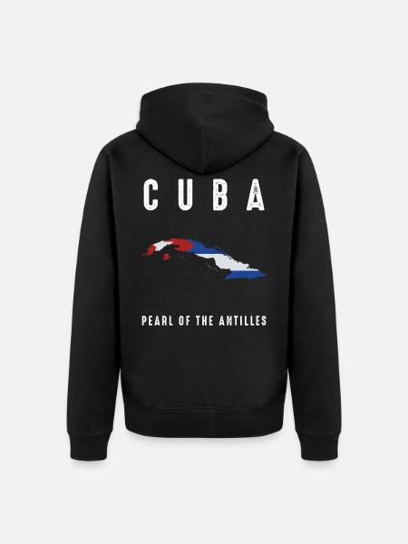 Cuba - Unisex Premium Organic Zip Hoodie - black