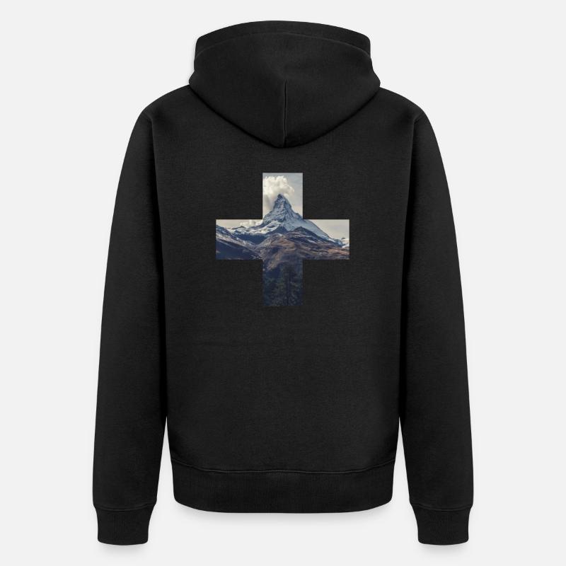 Suisse Cervin - Veste à capuche bio Premium Unisexe - noir