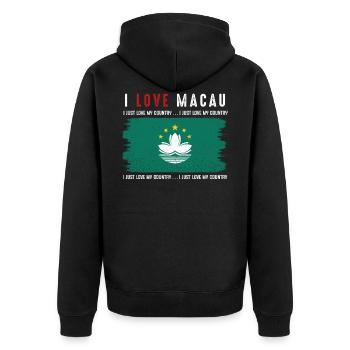 Macau - Veste à capuche bio Premium Unisexe - noir - Dos - Nico (187cm)