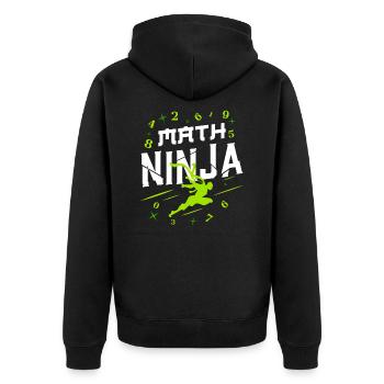 Math Ninja Math Kids Saying Jeu de Pun - Veste à capuche bio Premium Unisexe - noir - Dos - Nico (187cm)