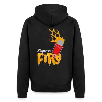 Singer - Unisex Premium Organic Zip Hoodie - black - Back - Nico (187cm)