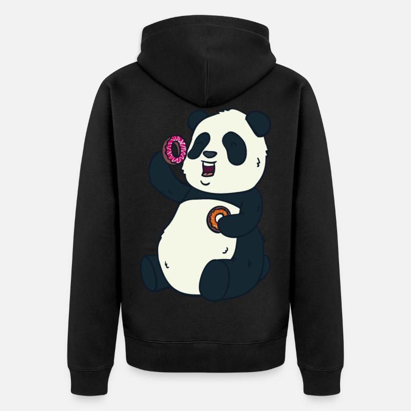 Donuts Panda - Veste à capuche bio Premium Unisexe - noir