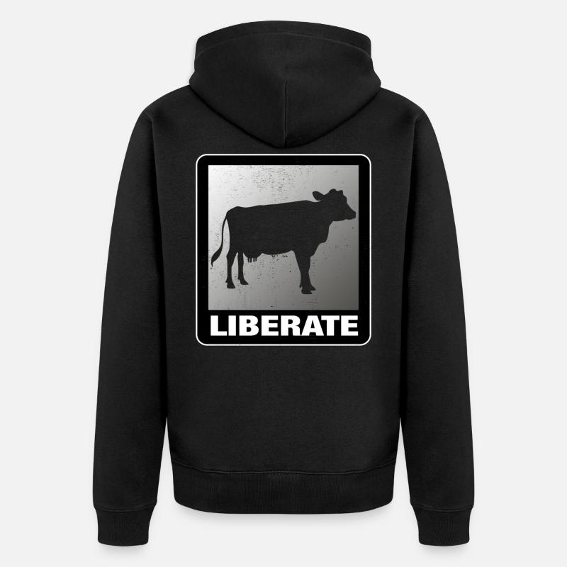 Libérer une vache végétalienne - Veste à capuche bio Premium Unisexe - noir