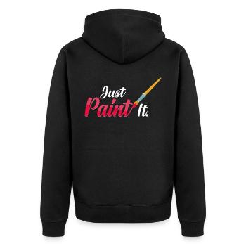 painting - Unisex Premium Organic Zip Hoodie - black - Back - Nico (187cm)