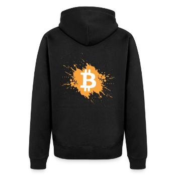 Bitcoin crypto-monnaie crypto couleur blob - Veste à capuche bio Premium Unisexe - noir - Dos - Nico (187cm)