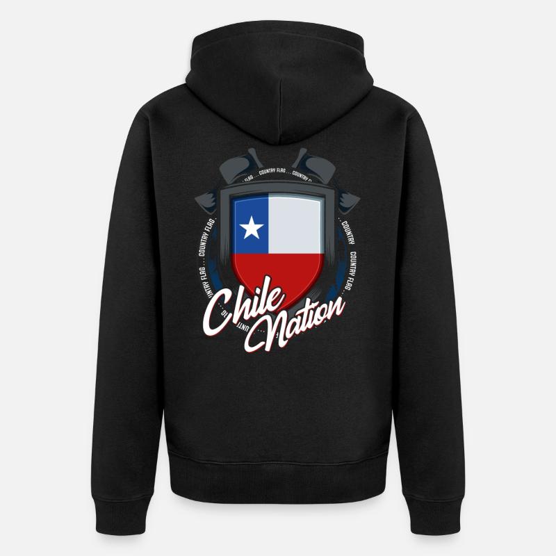 Chile - Unisex Premium Bio Zip Hoodie - Schwarz