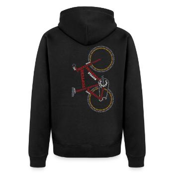 Fahrrad - Unisex Premium Bio Zip Hoodie - Schwarz - Hinten - Nico (187cm)